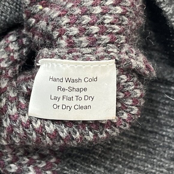 Jos A Bank Reserve Sweater Mens XL Wool Blend Zip Cardigan Gray Ribbed Mock Neck - Picture 7 of 9